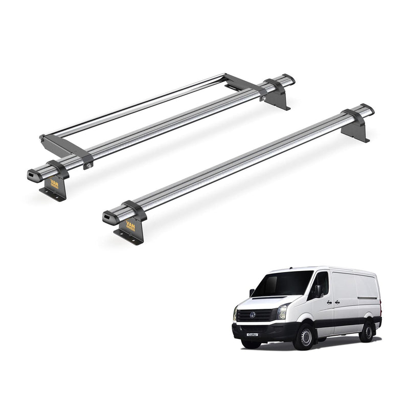 VW Crafter (2006-2017) - 2 Van Guard Ultibar Trade Roof Bars + Roller