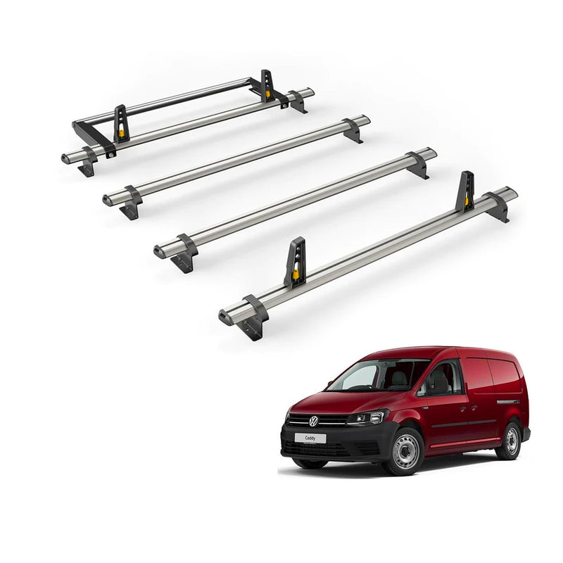VW Caddy (2015-2020) - 4 Van Guard Ultibar Plus Roof Bars + Roller