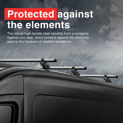 Vauxhall Combo (2018-) - 2 Rhino Kammbar Fleet Roof Bars (Steel)