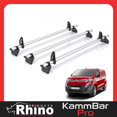 Citroen Dispatch (2016-) - 3 Rhino Kammbar Pro Roof Bars (Aluminium)
