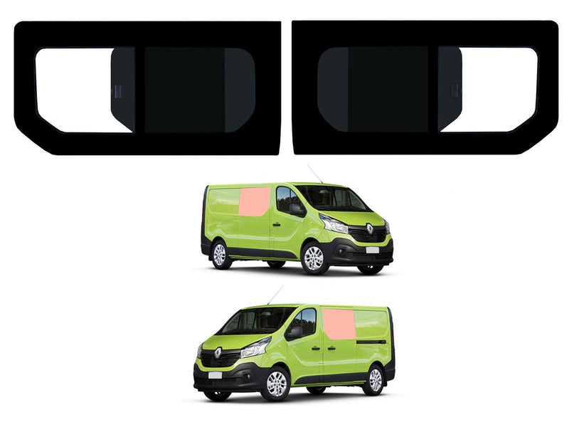 Renault Trafic (2014-) Driver and Passenger Side Opening Window Privacy Camper Glass