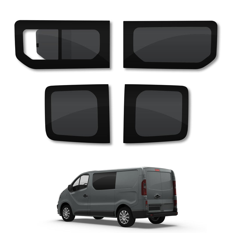 Nissan Primastar (2022-) Driver Fixed Passenger Opening Side and Rear Door Window Privacy Camper Glass Full Kit