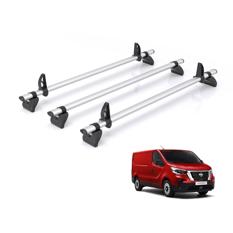 Nissan Primastar (2022-) - 3 Rhino Kammbar Pro Roof Bars (Aluminium)