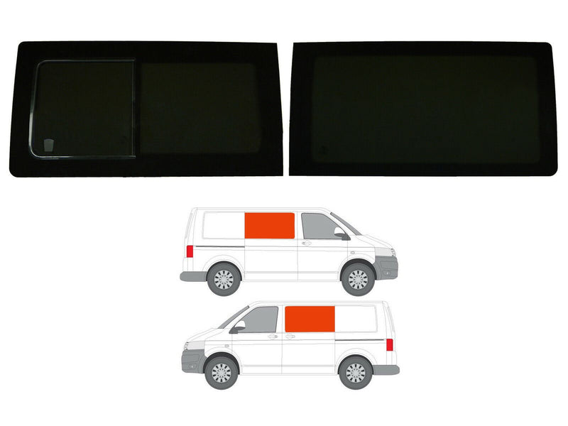 VD Glass - Volkswagen T6 2015-2022 - Lh Side Open + Rh Side Fixed Tint