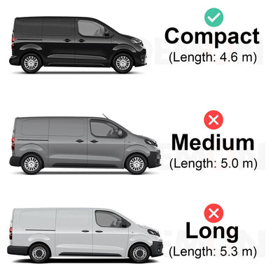 Toyota ProAce (2016-2024) - 2 Rhino Kammbar Black Roof Bars + Roller (Aluminium)