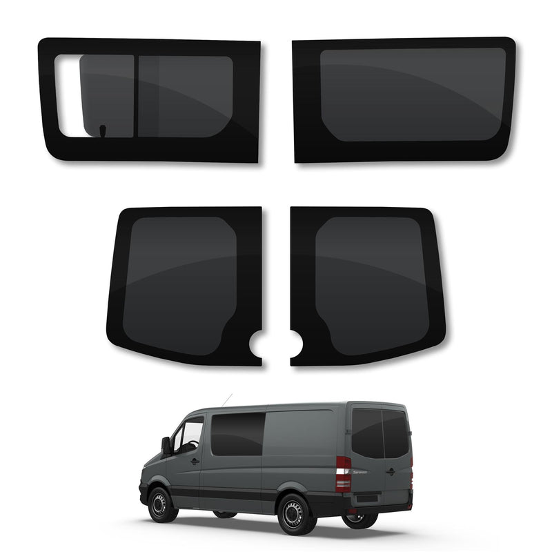 Mercedes Sprinter (2006-2018) Driver Fixed Passenger Opening Side and Rear Door Window Privacy Camper Glass Full Kit
