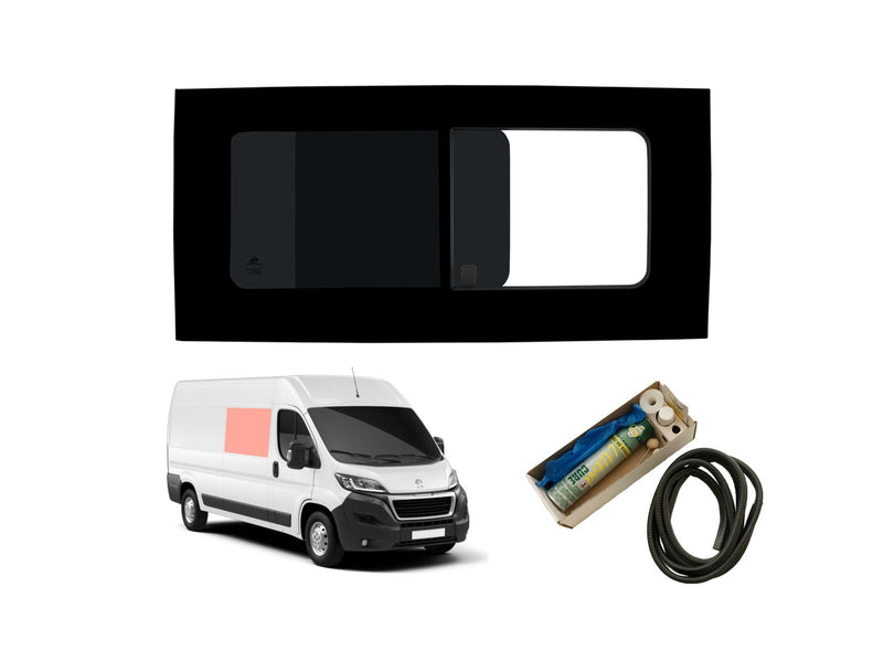 Peugeot Boxer (2006-) Driver Side Opening Window Privacy Camper Glass with Fitting Kit