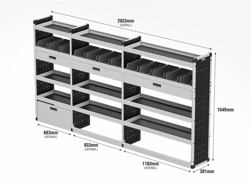 Ford Transit Van Guard Racking - Driver + Passenger Side [Gold Pack]
