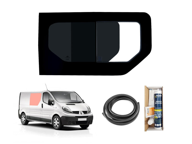 Renault Trafic (2001-2014) Driver Side Opening Window Privacy Camper Glass with Fitting Kit