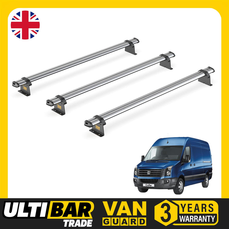 VW Crafter (2006-2017) - 3 Van Guard Ultibar Trade Roof Bars