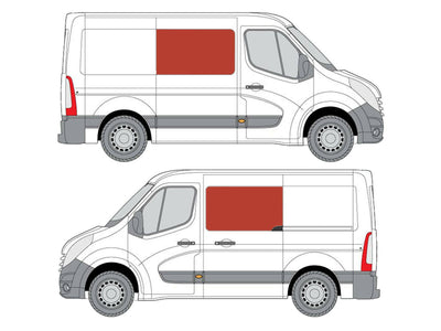 Renault Master (2010-2024) Driver and Passenger Side Fixed Window Privacy Camper Glass with Fitting Kit