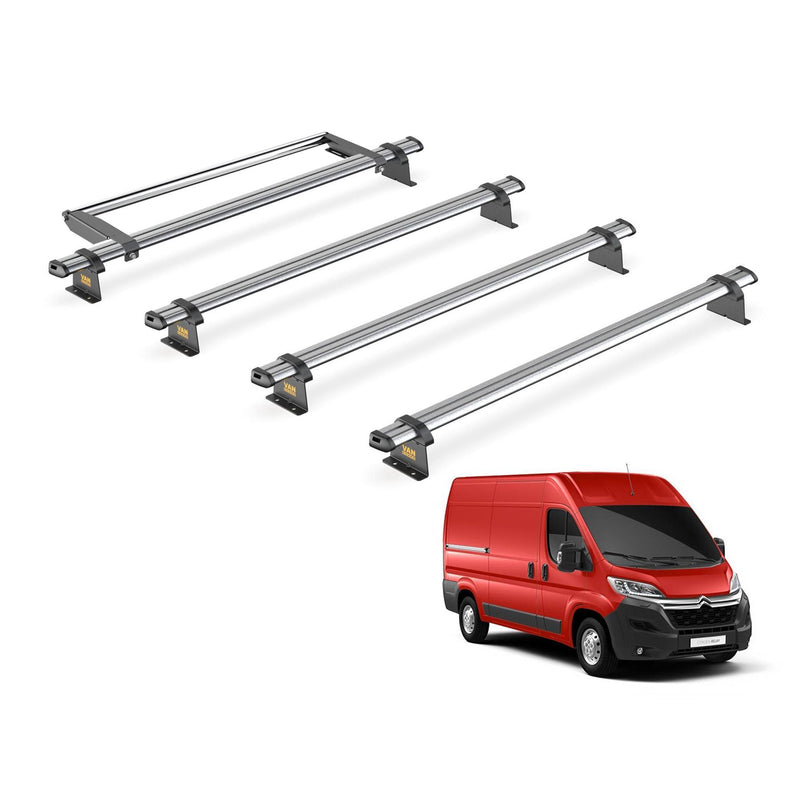 Citroen Relay (2006-) - 4 Van Guard Ultibar Trade Roof Bars + Roller