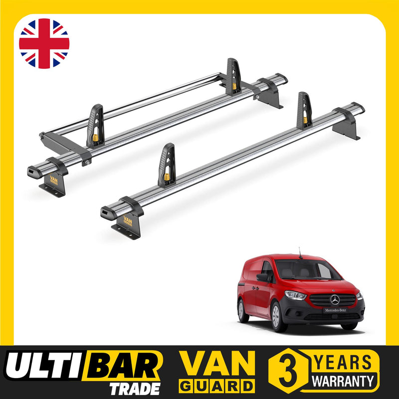 Mercedes Citan Roof Rack for 2022+ 2x Bars, Roller, Loadstops - Van Guard Trade