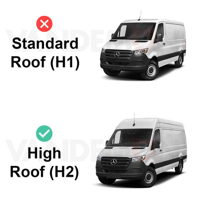 Mercedes Sprinter (2018-) - 4 Rhino Kammbar Pro Roof Bars + Roller (Aluminium)
