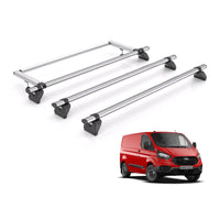 Ford Transit Custom Roof Rack Fits 2013-2024 GEN1 [H1] 3x Bars + Roller Rhino