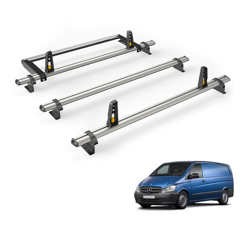 Mercedes Vito (2003-2014) - 3 Van Guard Ultibar Plus Roof Bars + Roller