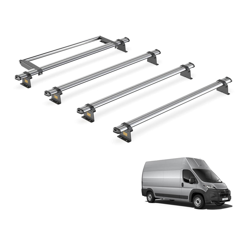 Peugeot Boxer Roof Rack for 2006+ [H3 Roof] 4x Bars & Roller - Van Guard Trade