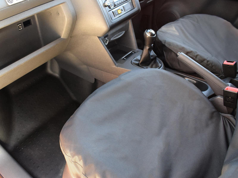 VW Caddy (2004-2015) - Tailored Front Row Seat Covers in Black (1+1)