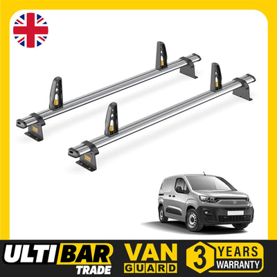 Van Guard Ulti Bar Trade + Loadstops 2 Bars Roof Rack For The Fiat Doblo 2022+