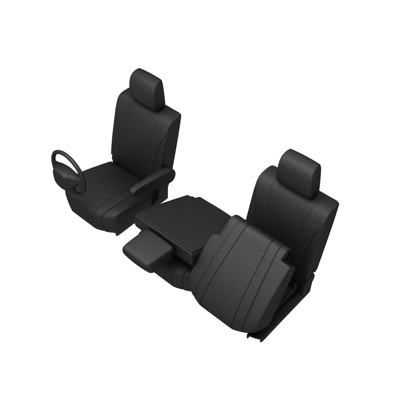 Nissan NV400 (2011-) - Tailored Front Row Fold Pass. Seat Covers in Black (1+2)