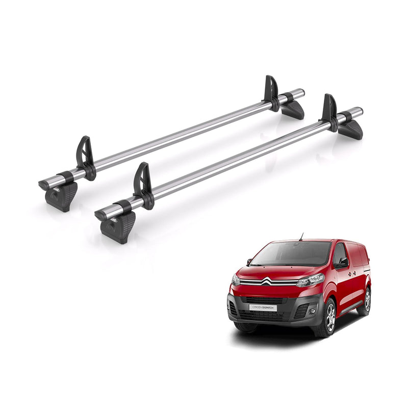 Citroen Dispatch (2016-) - 2 Rhino Kammbar Fleet Roof Bars (Steel)