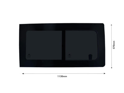 VW Transporter T5 (2003-2015) - Right Side Panel Dark Tint Opening Window & Fitting Kit