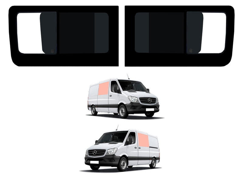 Mercedes Sprinter (2006-) Driver and Passenger Side Opening Window Privacy Camper Glass