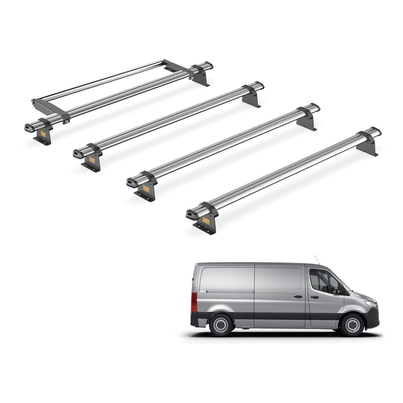 Mercedes Sprinter (2018-) - 4 Van Guard Ultibar Trade Roof Bars + Roller