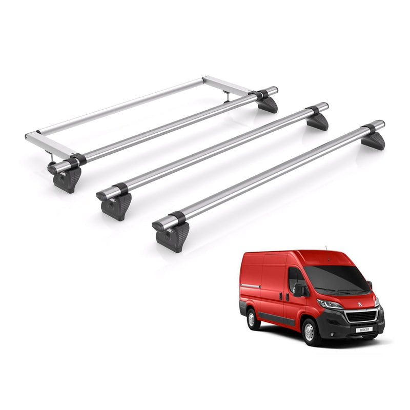 Peugeot Boxer Roof Rack Fits 2006+ 3x Bars + Roller Rhino Kammbar Fleet
