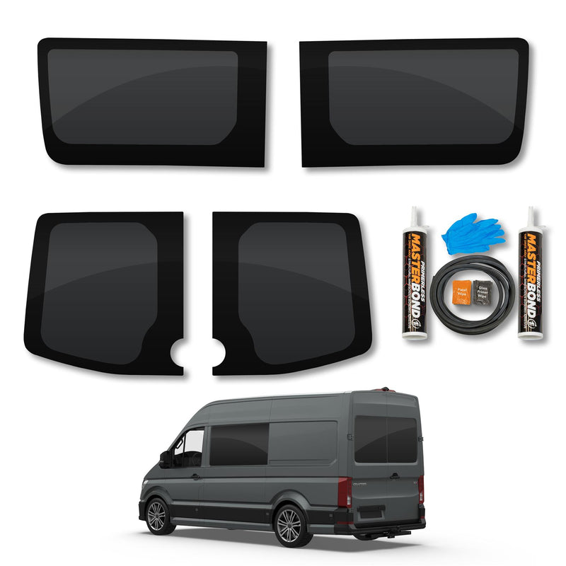 VW Crafter (2006-2017) - Rear Doors + Fixed Side Windows + Fixing Kit