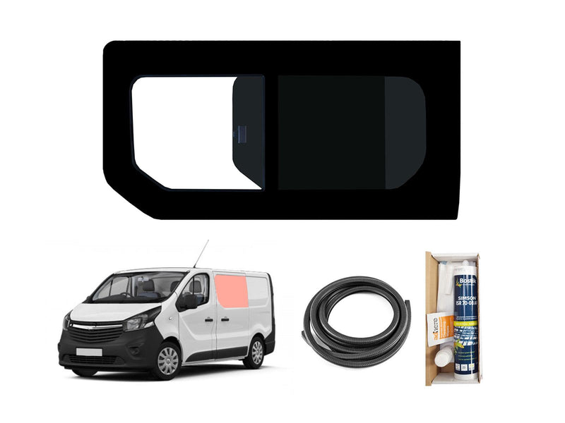 Vauxhall Vivaro (2014-2019) Passenger Side Opening Window Privacy Camper Glass with Fitting Kit