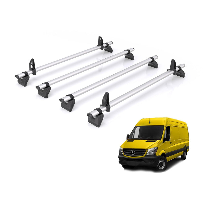 Mercedes Sprinter (2006-2018) - 4 Rhino Kammbar Pro Roof Bars (Aluminium)