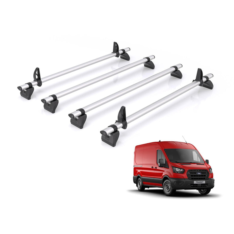 Ford Transit (2013-2024) - 4 Rhino Kammbar Pro Roof Bars (Aluminium)