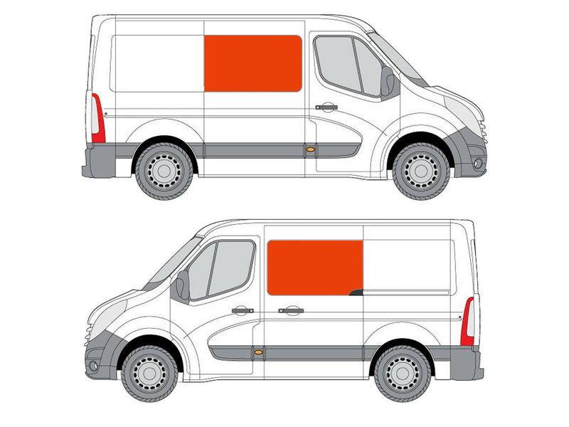 Vauxhall Movano (2010-2021) Driver and Passenger Side Opening Window Privacy Camper Glass