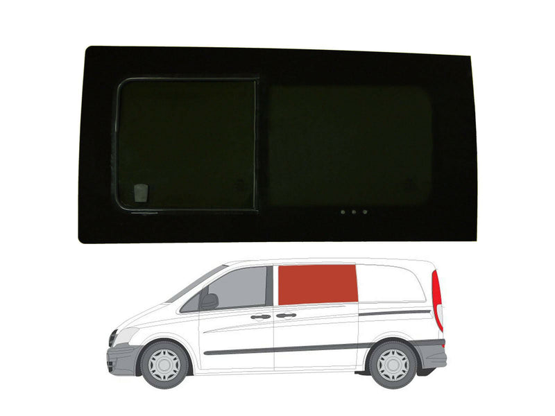 Mercedes Vito (2003-2014) Passenger Side Opening Window Privacy Camper Glass