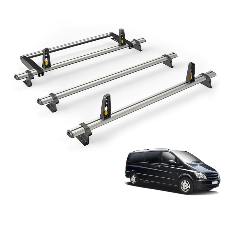 Mercedes Vito (2003-2014) - 3 Van Guard Ultibar Plus Roof Bars + Roller