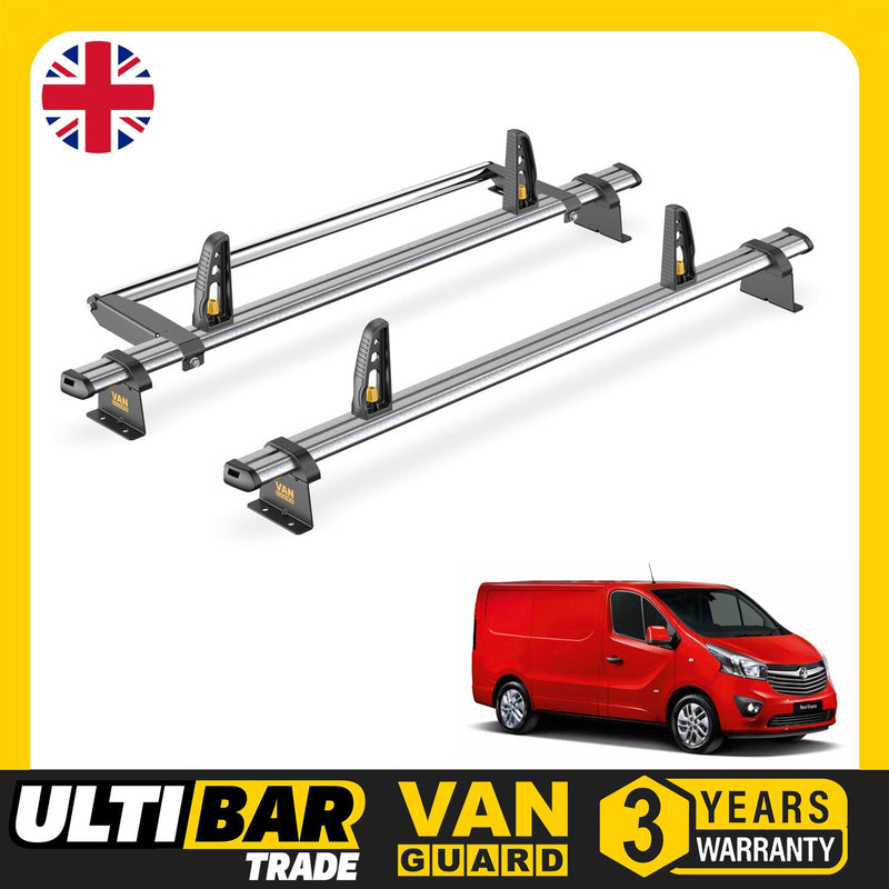 Vauxhall Vivaro Roof Rack for 2014-19 [Tailgate] 2x Bars Bundle Van Guard Trade