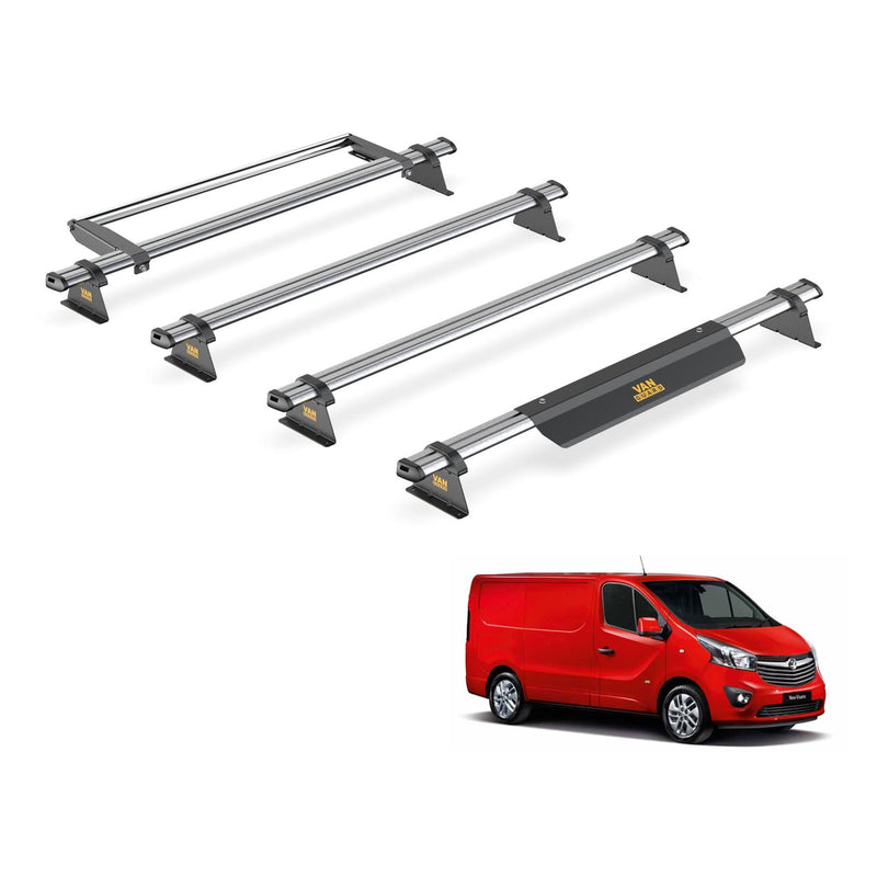 Vauxhall Vivaro (2014-2019) - 4 Van Guard Ultibar Trade Roof Bars + Roller
