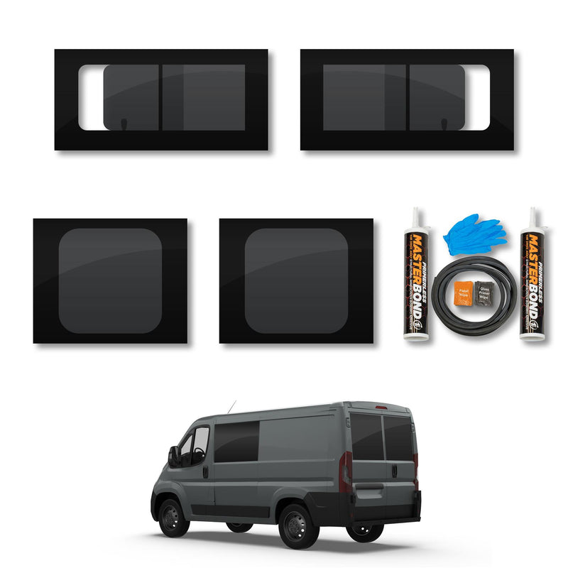 Toyota ProAce Max (2023-) Opening Side and Rear Door Window Privacy Camper Glass Full Kit with Fitting Kit