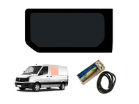 VW Crafter (2006-2017) - Left Sliding Door Dark Tint Fixed Window & Fitting Kit