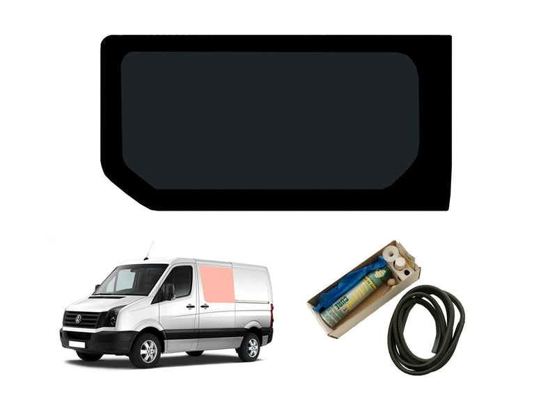 VW Crafter (2006-2017) Passenger Side Fixed Window Privacy Camper Glass with Fitting Kit