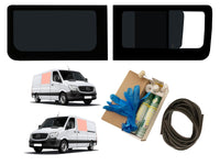 Mercedes Sprinter (2006-) Driver Opening Passenger Fixed Side Windows Privacy Camper Glass with Fitting Kit