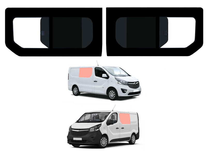 Vauxhall Vivaro (2014-2019) Driver and Passenger Side Opening Window Privacy Camper Glass