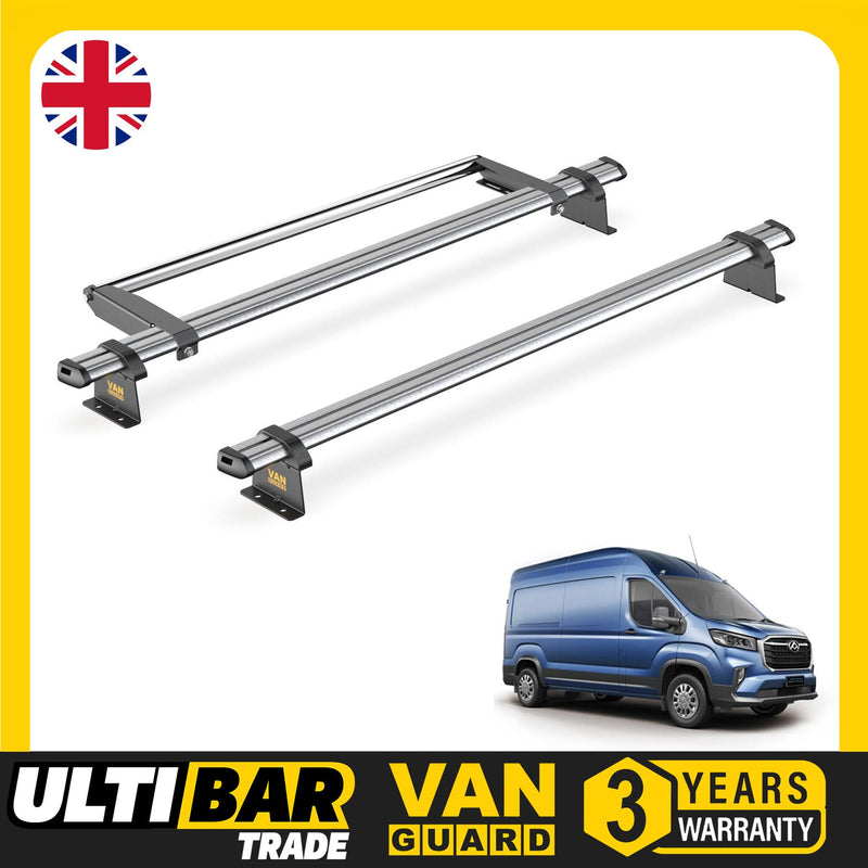 Maxus Deliver 9 Roof Rack for 2020+ 2 Steel Roof Bars & Roller - Van Guard Trade