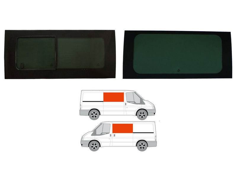 Ford Transit (2000-2014) Driver Fixed Passenger Opening Side Windows Privacy Camper Glass