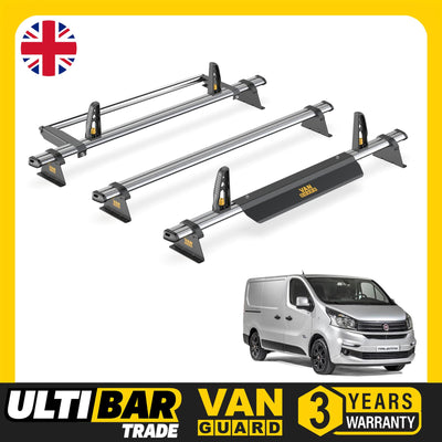 Fiat Talento Roof Rack (2016+ Standard Roof) 3x Bars & Roller [Tailgate Door]