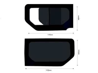 Renault Trafic (2001-2014) - Left Opening Right Fixed Dark Tint Windows & Fitting Kit