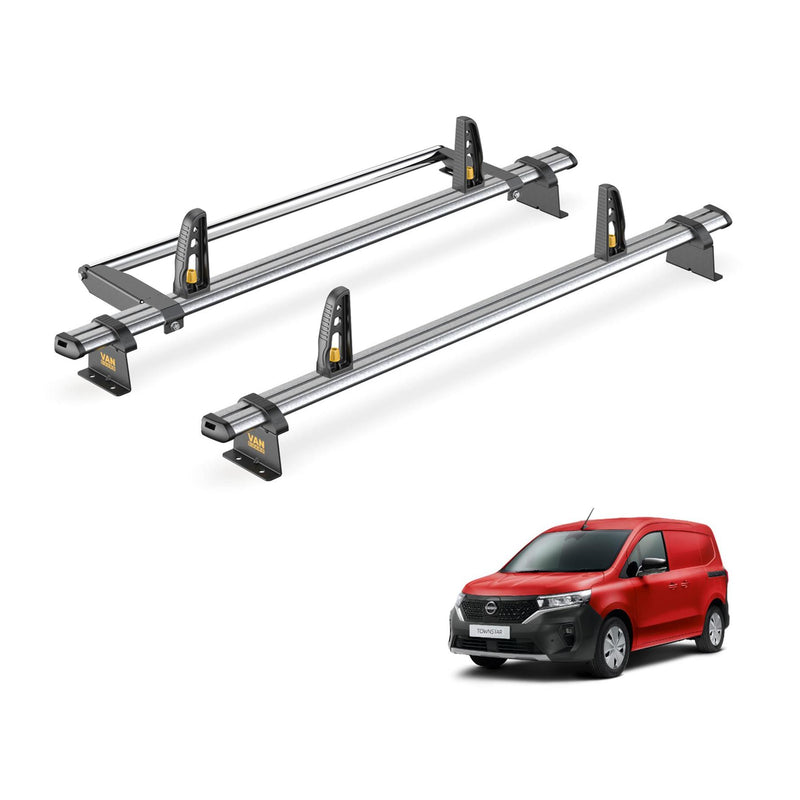 Nissan Townstar Roof Rack for 2022+ 2x Bars, Roller, Loadstops - Van Guard Trade