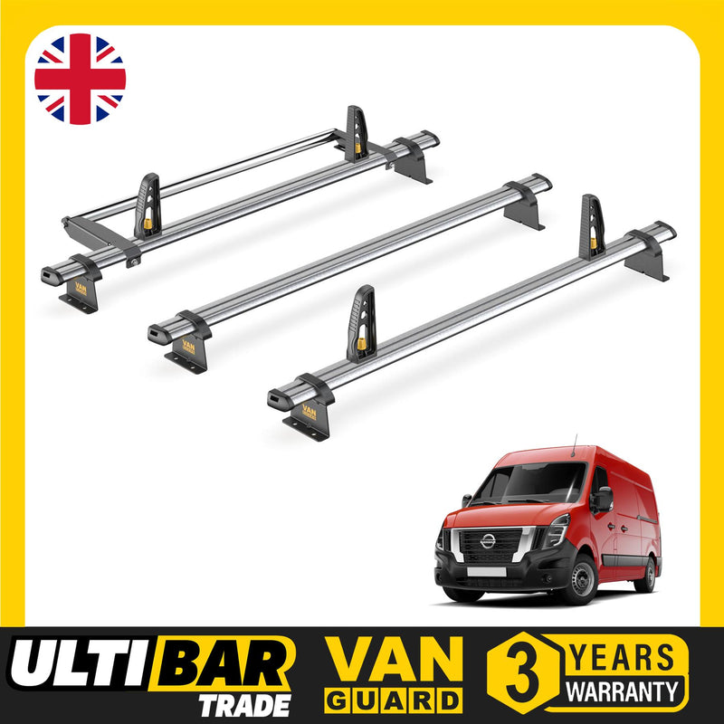 Nissan Interstar Roof Rack for 2022+ 3x Bars, Roller & Loadstops  - Van Guard