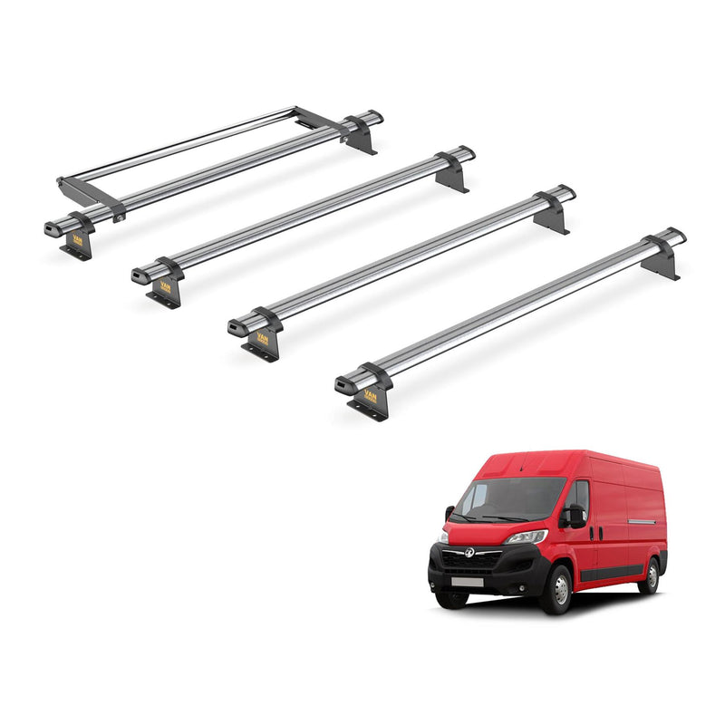 Vauxhall Movano Roof Rack for 2022+ L3H2/L4H2 4x Bars & Roller - Van Guard Trade